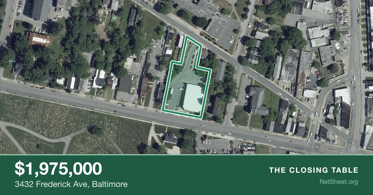 Aerial view of 3432 Frederick Ave, Baltimore