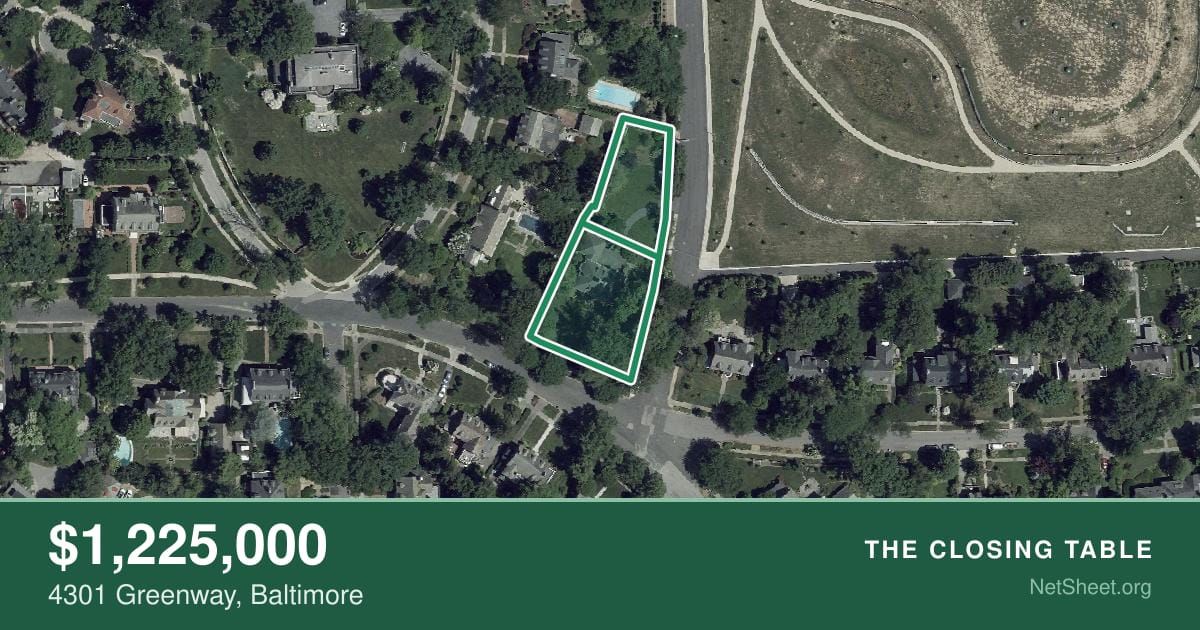 Aerial view of 4301 Greenway, Baltimore