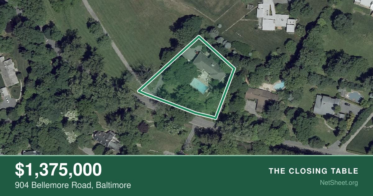 Aerial view of 904 Bellemore Road, Baltimore