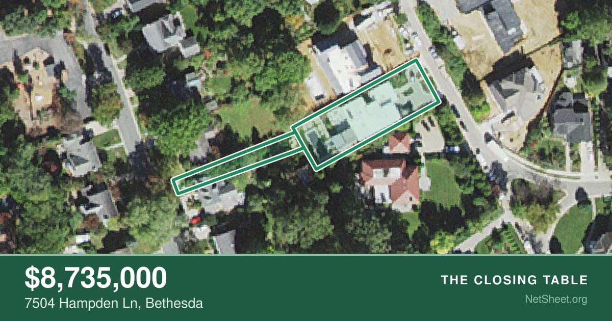 Aerial view of 7504 Hampden Ln, Bethesda