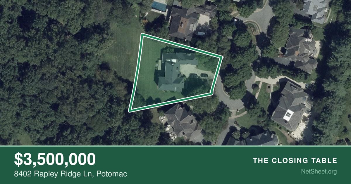 Aerial view of 8402 Rapley Ridge Ln, Potomac