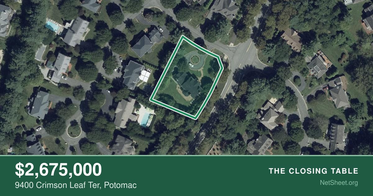 Aerial view of 9400 Crimson Leaf Ter, Potomac