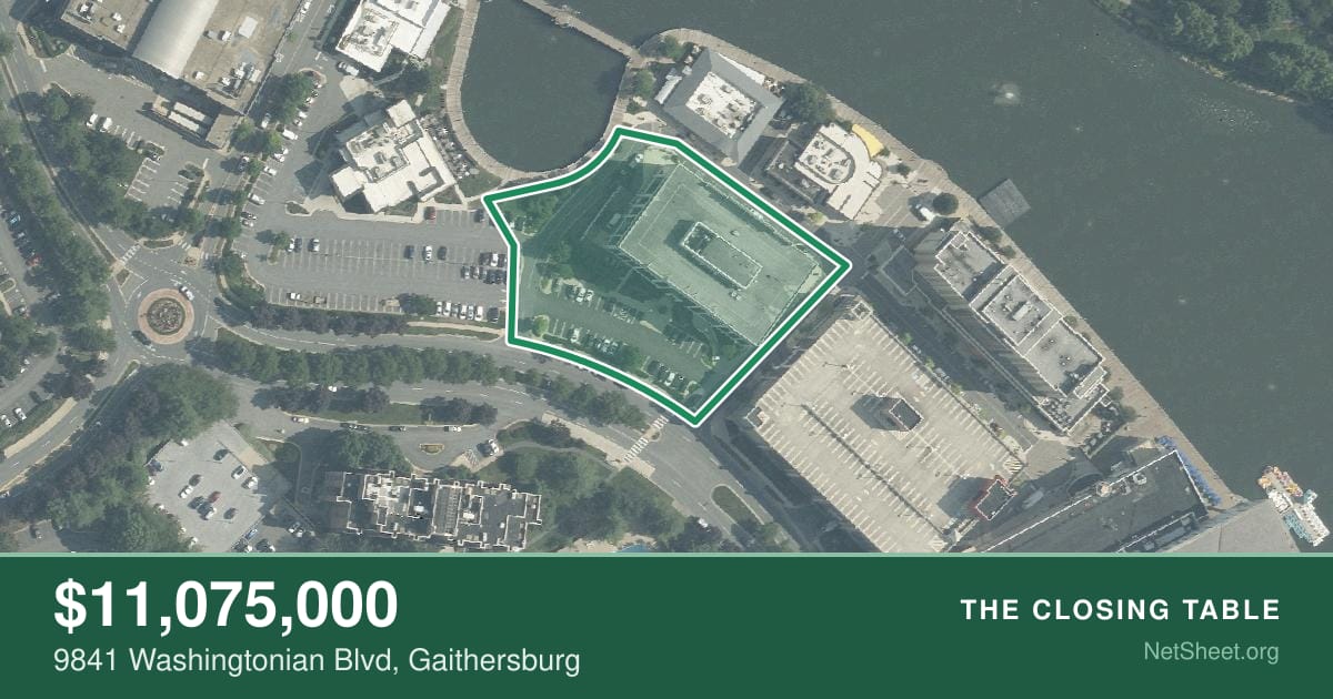 Aerial view of 9841 Washingtonian Blvd, Gaithersburg