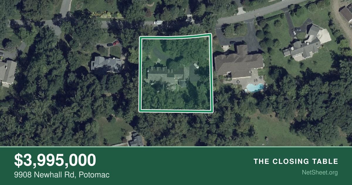Aerial view of 9908 Newhall Rd, Potomac