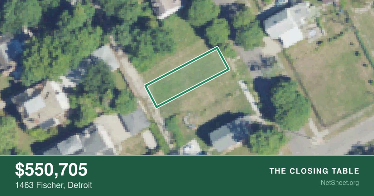 Aerial view of 1463 Fischer, Detroit