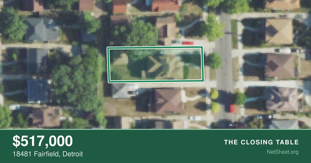Aerial view of 18481 Fairfield, Detroit