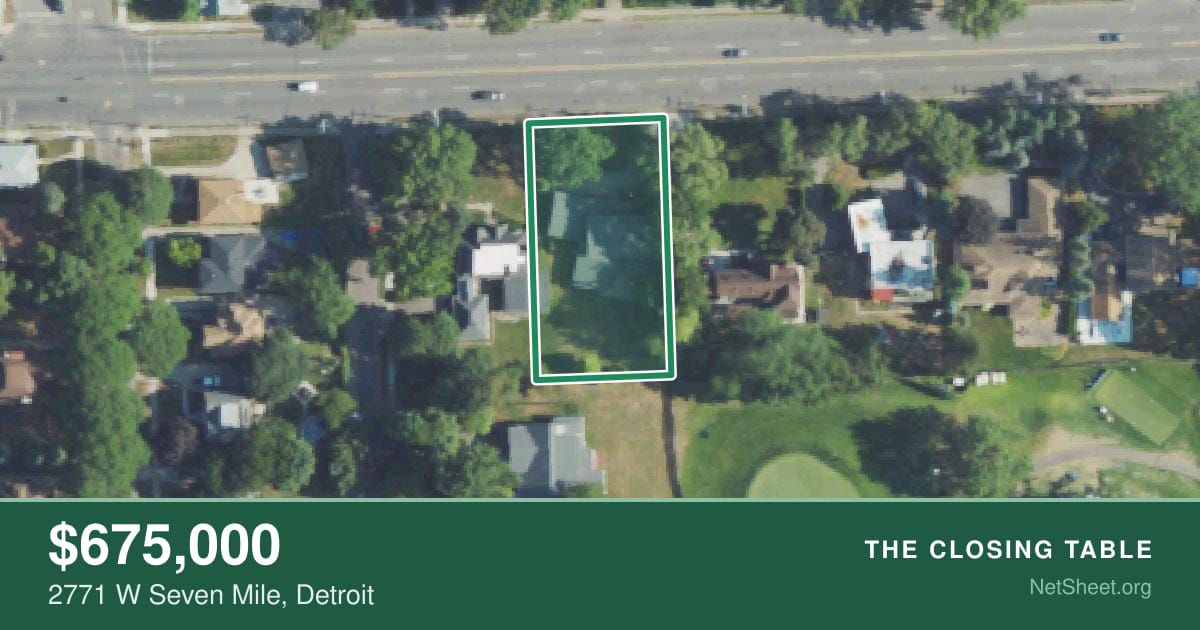 Aerial view of 2771 W Seven Mile, Detroit