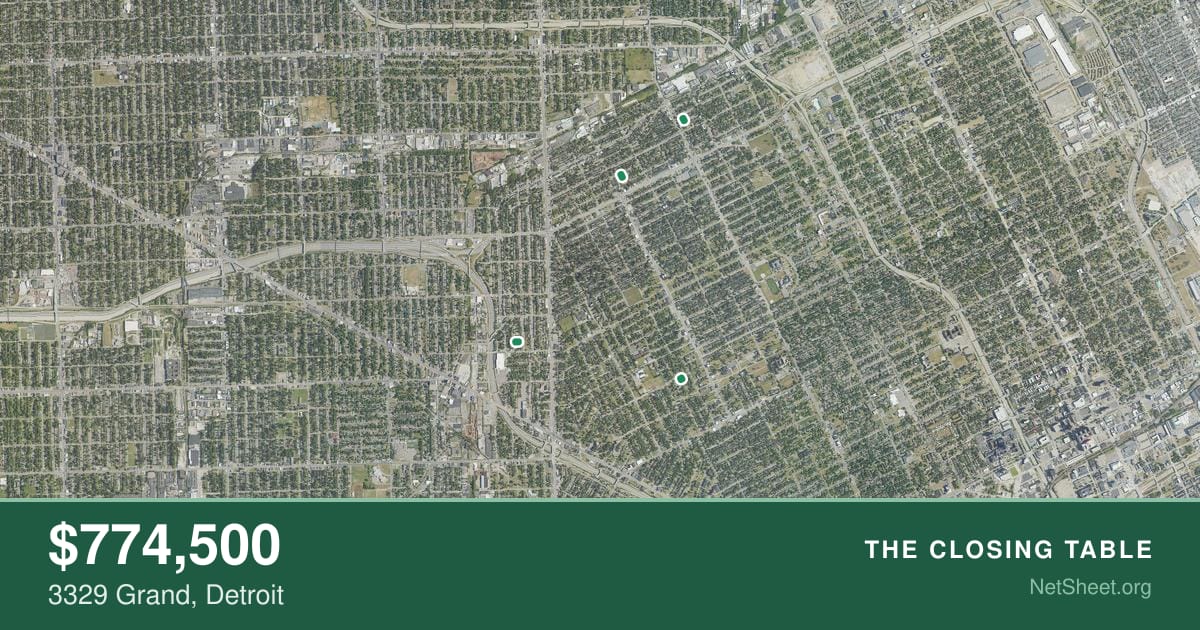 Aerial view of 3329 Grand, Detroit