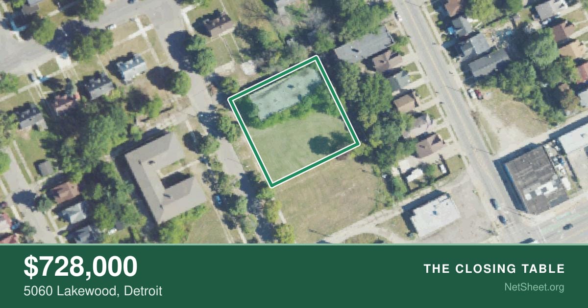 Aerial view of 5060 Lakewood, Detroit