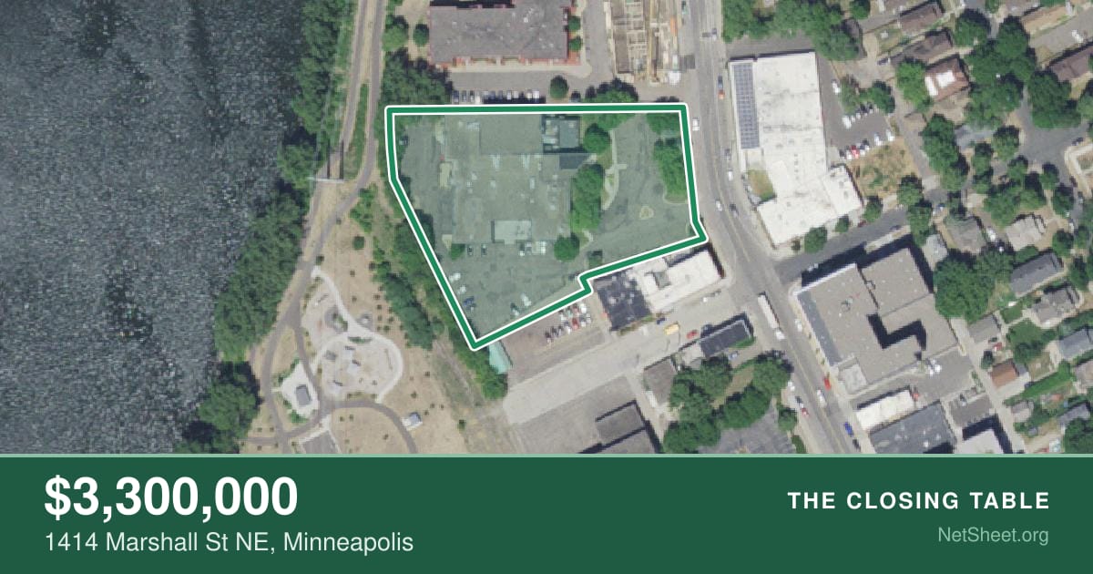 Aerial view of 1414 Marshall St NE, Minneapolis