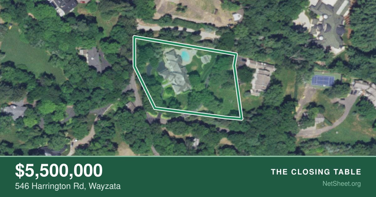 Aerial view of 546 Harrington Rd, Wayzata