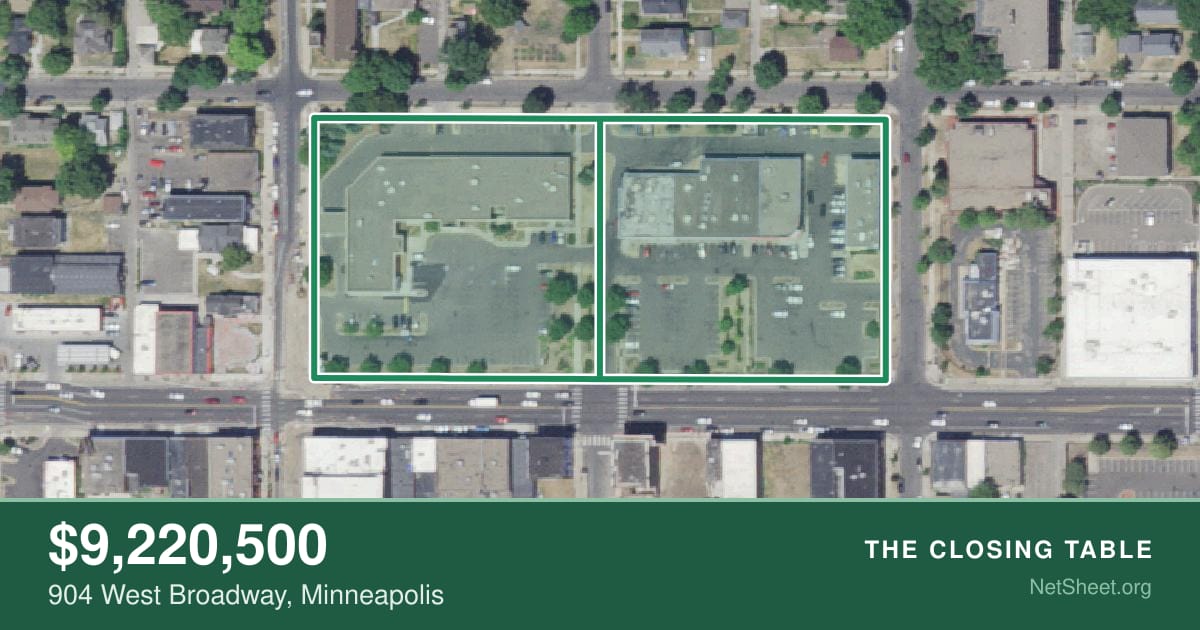 Aerial view of 904 West Broadway, Minneapolis