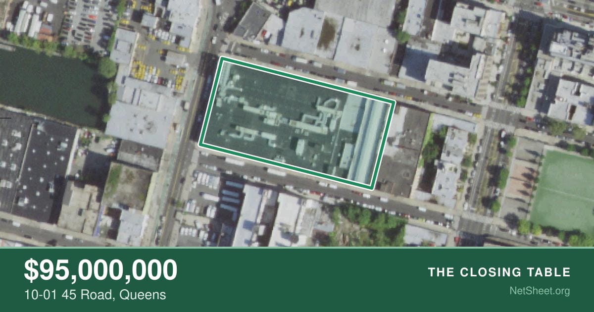 Aerial view of 10-01 45 Road, Queens