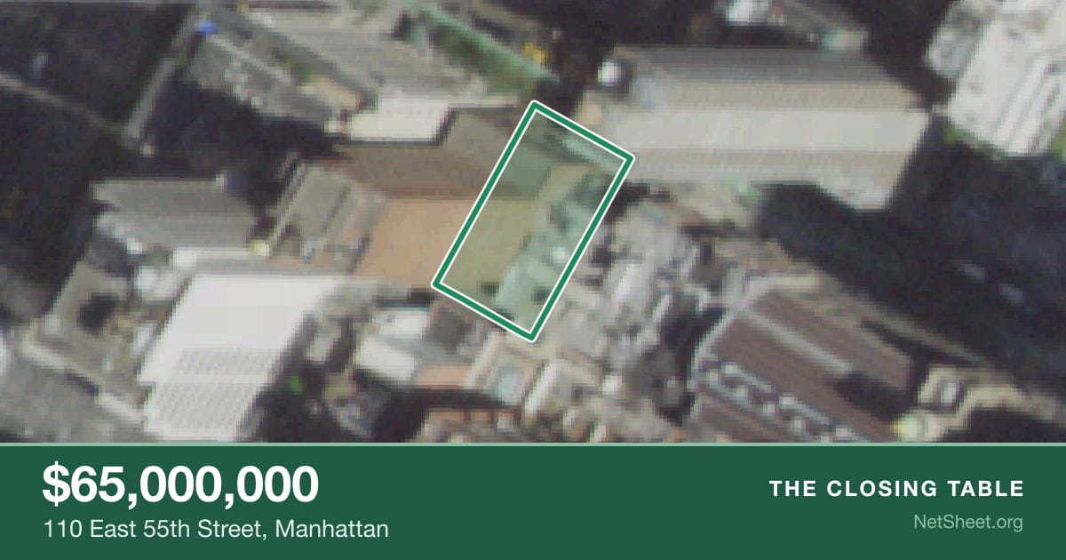 Aerial view of 110 East 55th Street, Manhattan