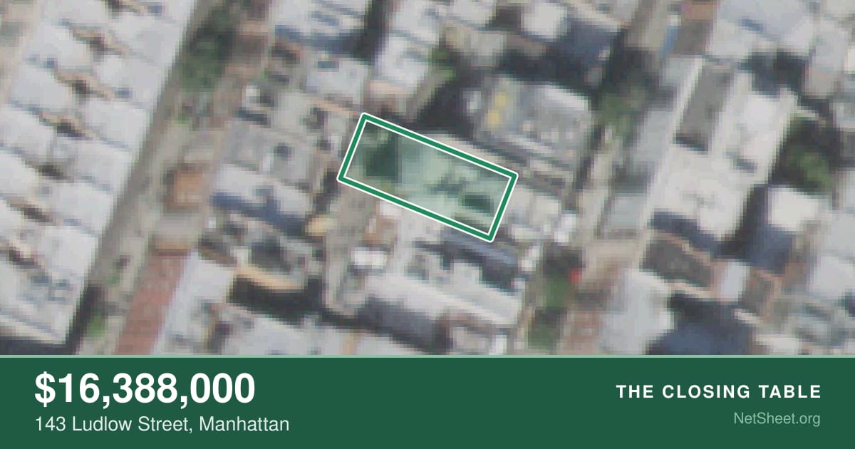 Aerial view of 143 Ludlow Street, Manhattan