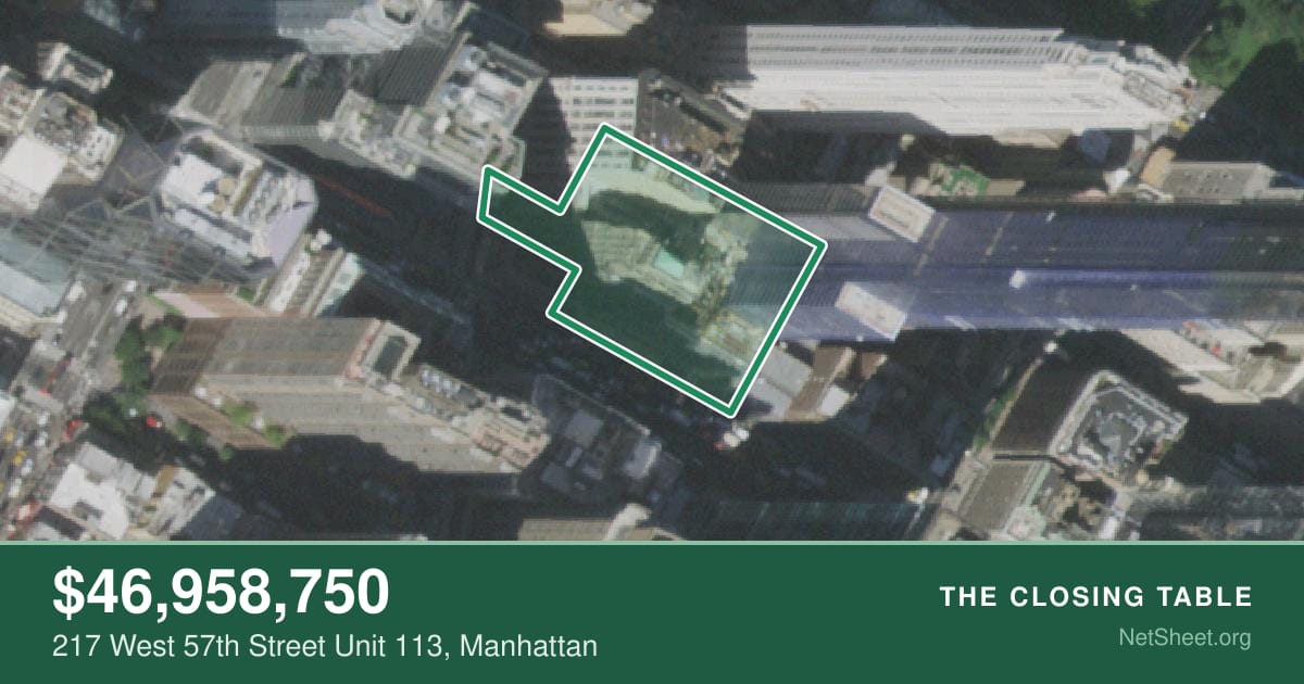 Aerial view of 217 West 57th Street Unit 113, Manhattan
