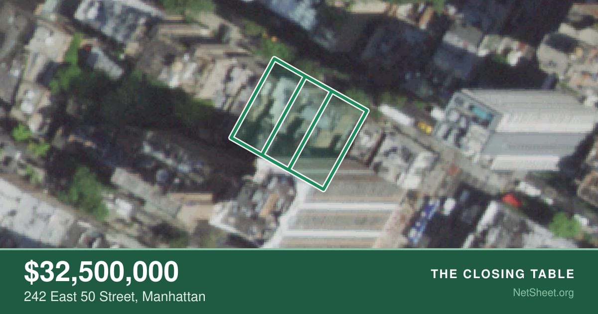Aerial view of 242 East 50 Street, Manhattan