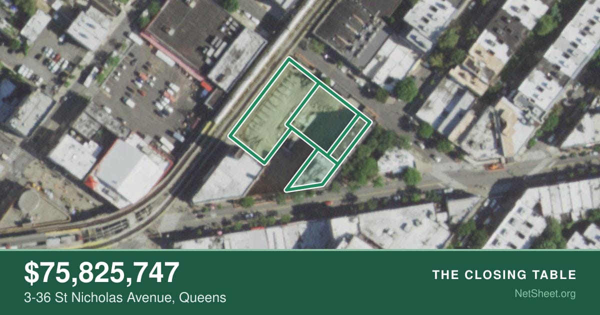 Aerial view of 3-36 St Nicholas Avenue, Queens