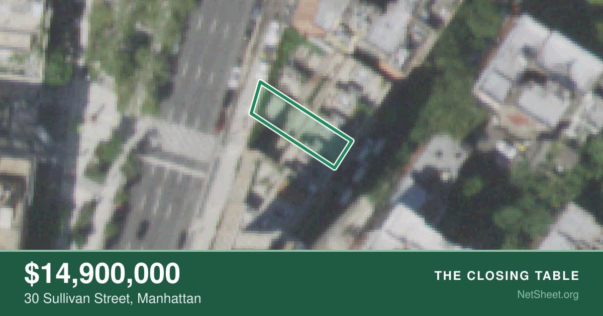 Aerial view of 30 Sullivan Street, Manhattan