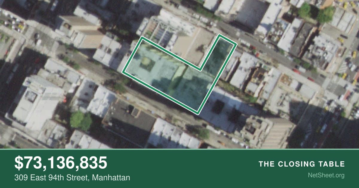 Aerial view of 309 East 94th Street, Manhattan