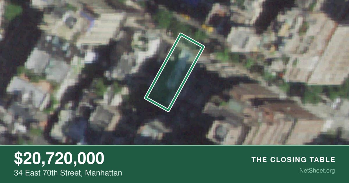 Aerial view of 34 East 70th Street, Manhattan