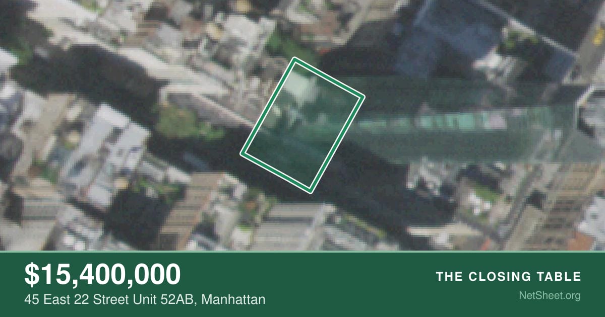 Aerial view of 45 East 22 Street Unit 52AB, Manhattan
