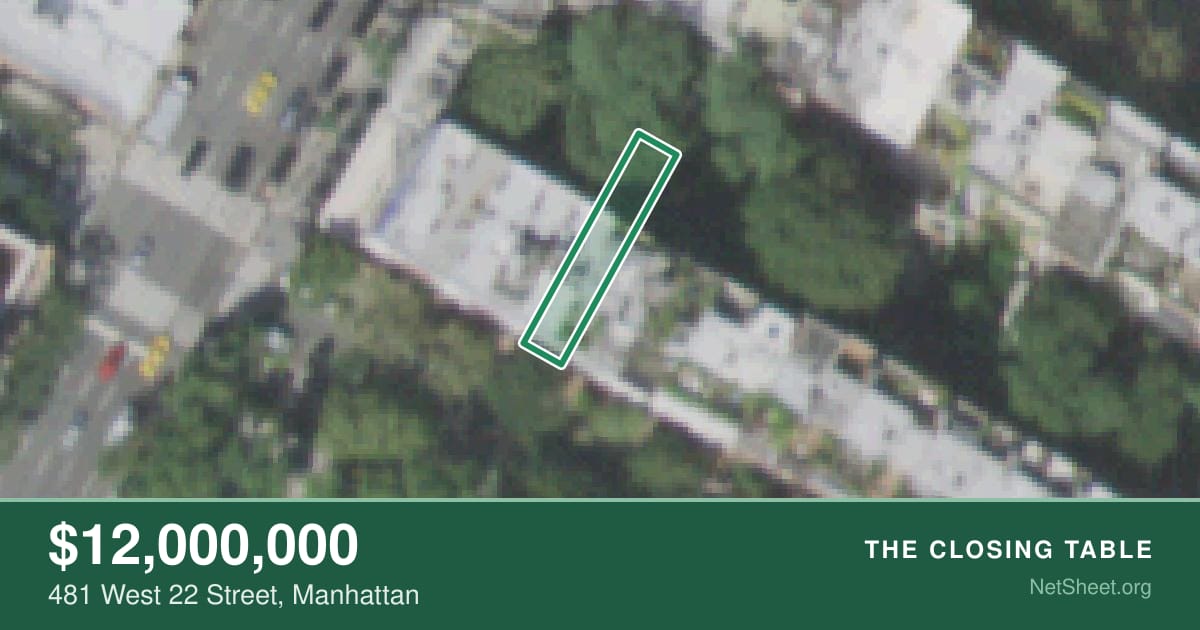 Aerial view of 481 West 22 Street, Manhattan