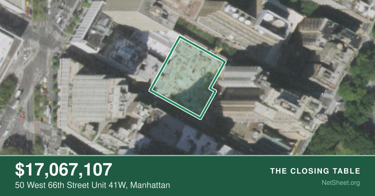 Aerial view of 50 West 66th Street Unit 41W, Manhattan