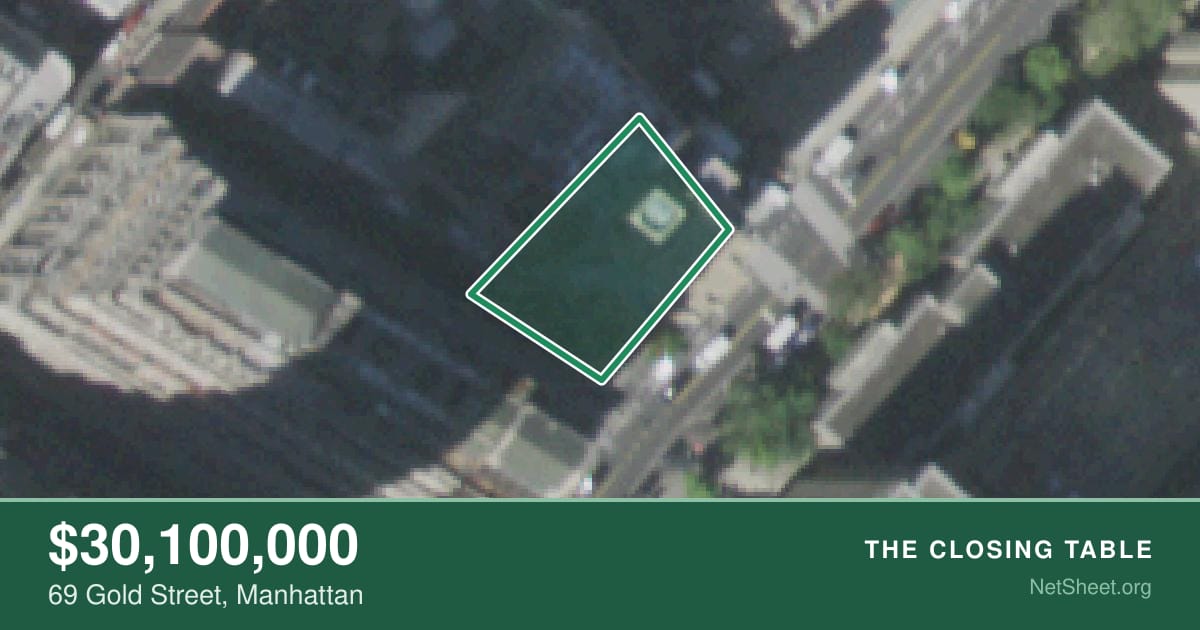 Aerial view of 69 Gold Street, Manhattan