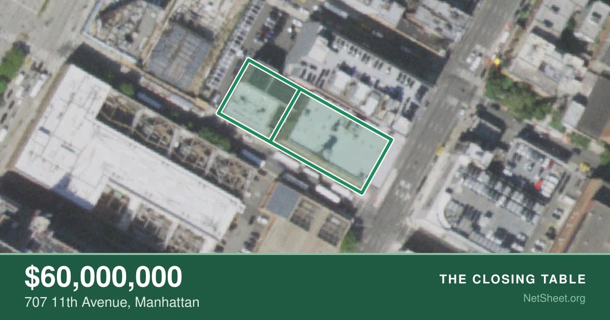 Aerial view of 707 11th Avenue, Manhattan