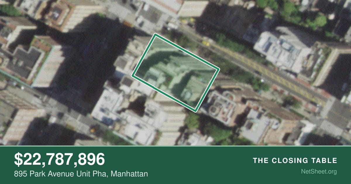 Aerial view of 895 Park Avenue Unit Pha, Manhattan