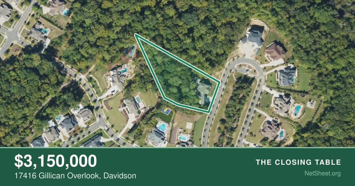 Aerial view of 17416 Gillican Overlook, Davidson