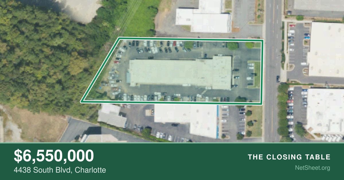Aerial view of 4438 South Blvd, Charlotte