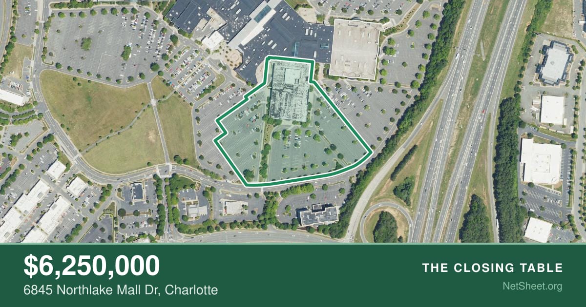 Aerial view of 6845 Northlake Mall Dr, Charlotte