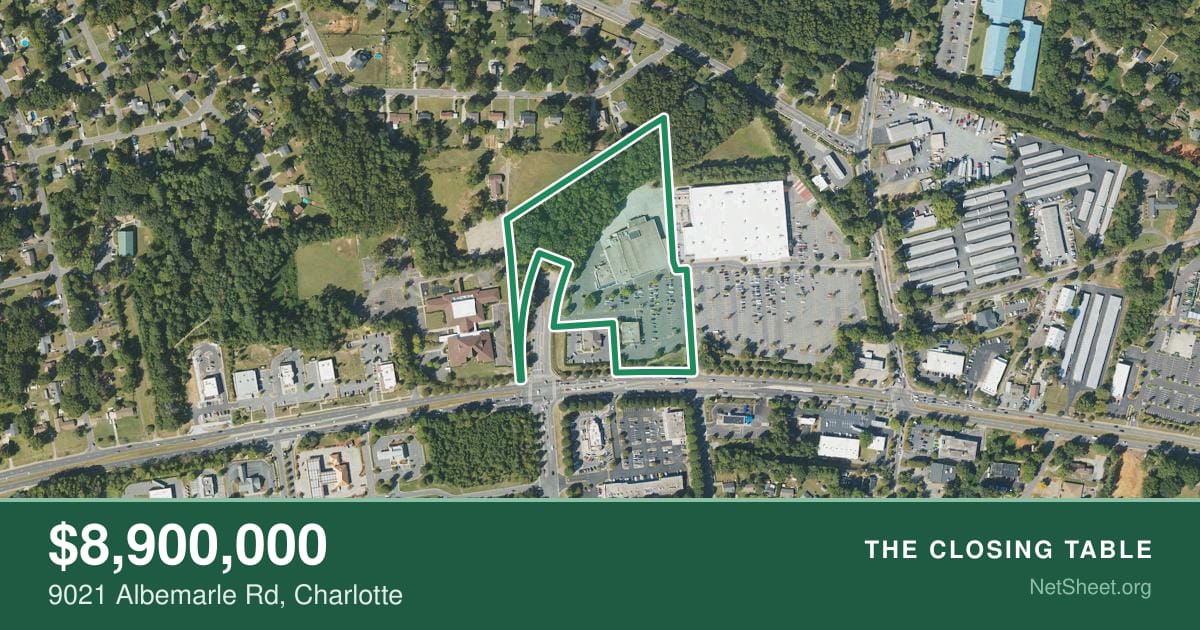 Aerial view of 9021 Albemarle Rd, Charlotte