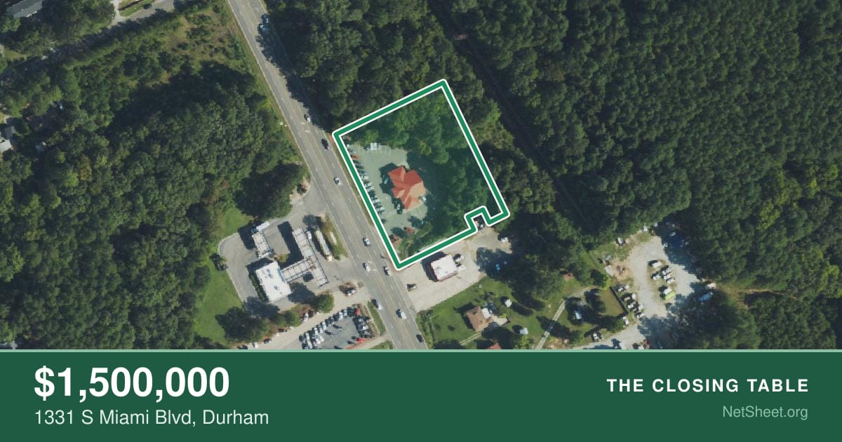 Aerial view of 1331 S Miami Blvd, Durham