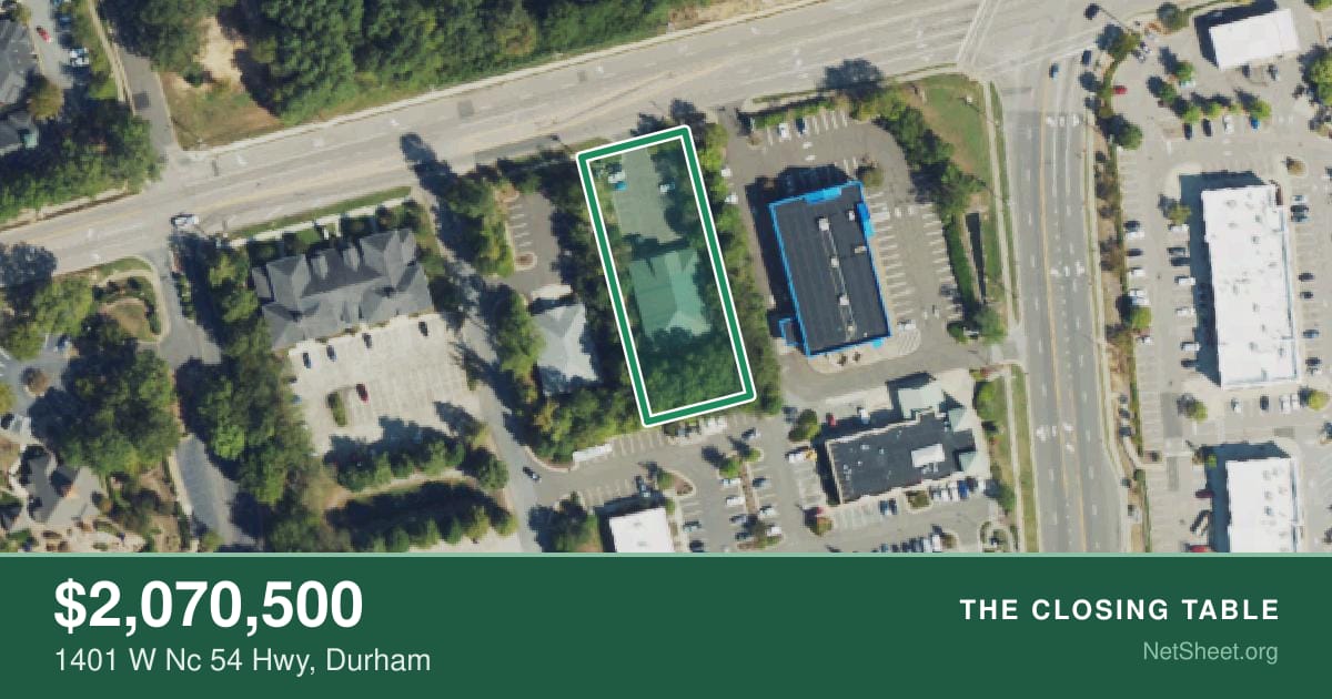 Aerial view of 1401 W Nc 54 Hwy, Durham