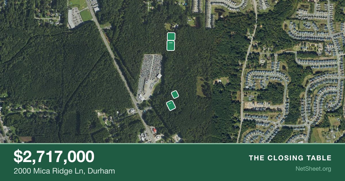Aerial view of 2000 Mica Ridge Ln, Durham