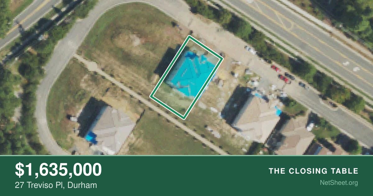 Aerial view of 27 Treviso Pl, Durham