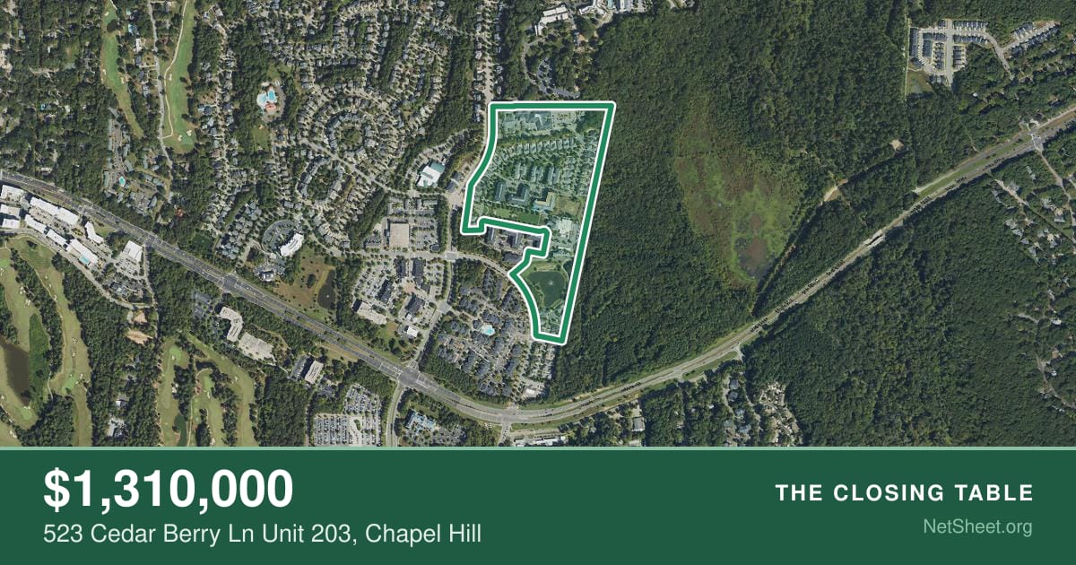 Aerial view of 523 Cedar Berry Ln Unit 203, Chapel Hill
