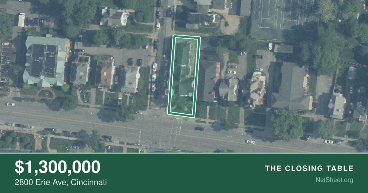 Aerial view of 2800 Erie Ave, Cincinnati