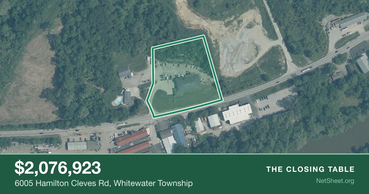 Aerial view of 6005 Hamilton Cleves Rd, Whitewater Township