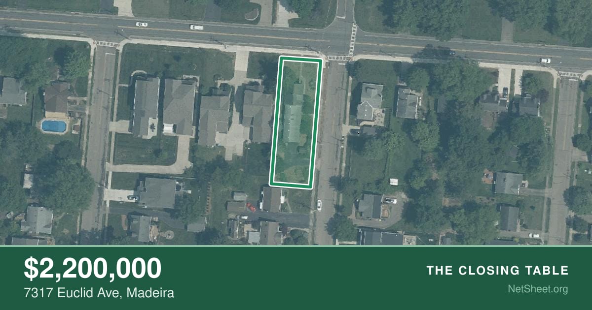 Aerial view of 7317 Euclid Ave, Madeira