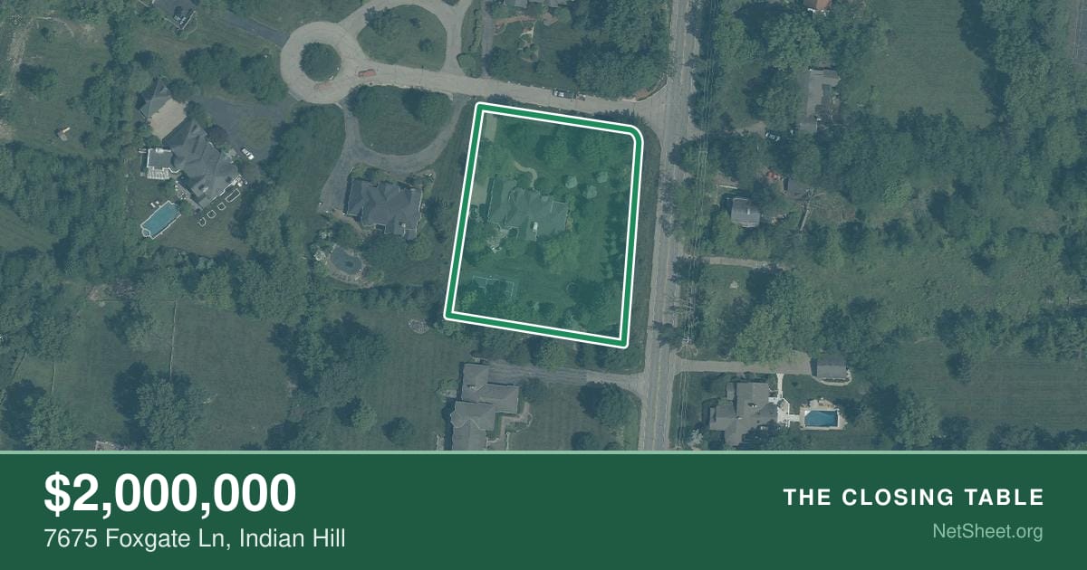 Aerial view of 7675 Foxgate Ln, Indian Hill