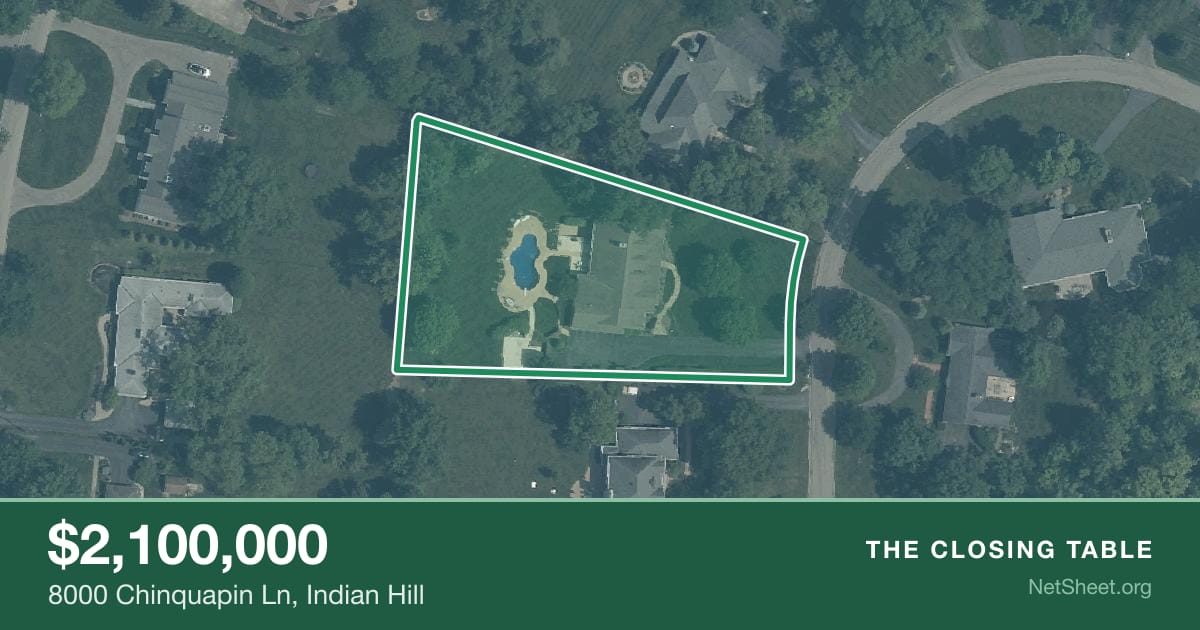 Aerial view of 8000 Chinquapin Ln, Indian Hill