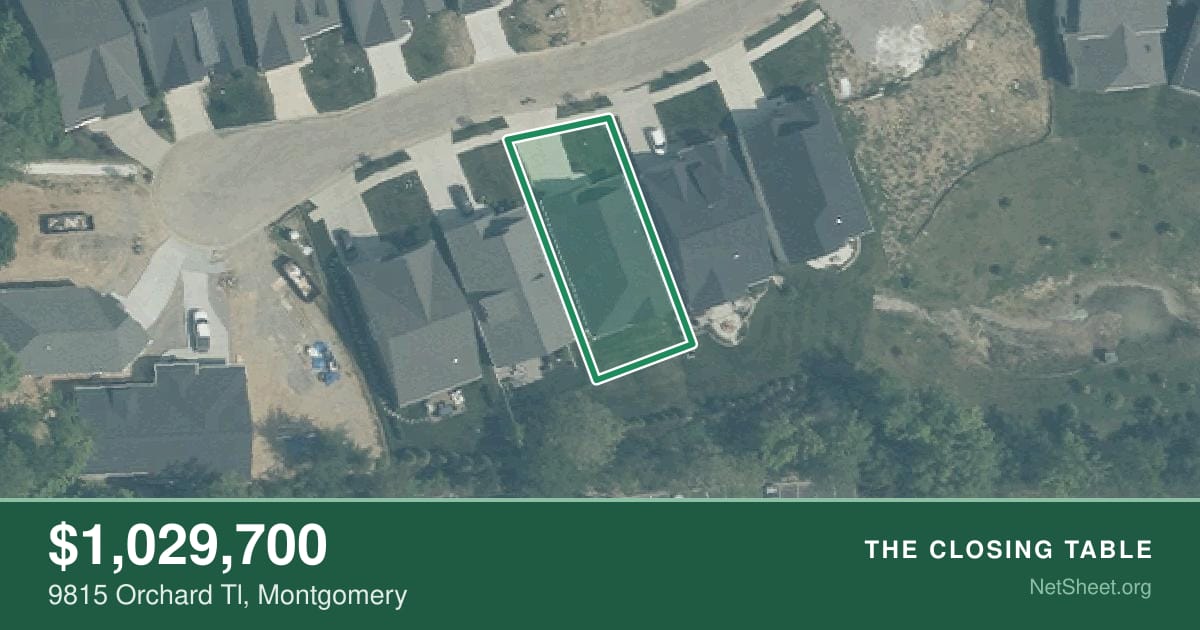Aerial view of 9815 Orchard Tl, Montgomery