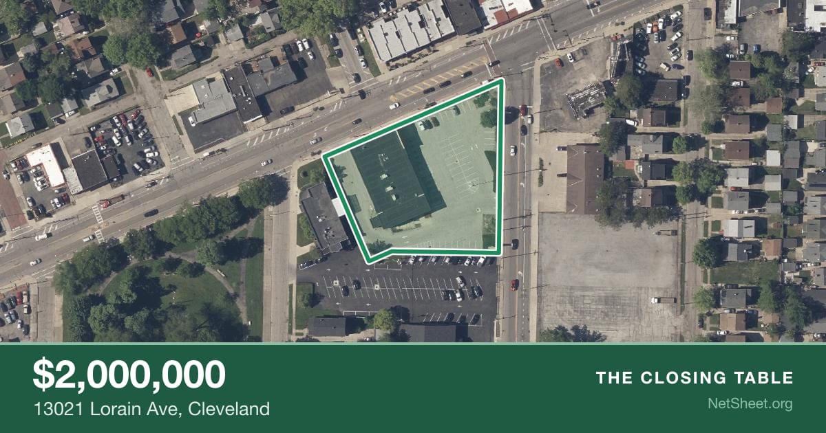 Aerial view of 13021 Lorain Ave, Cleveland