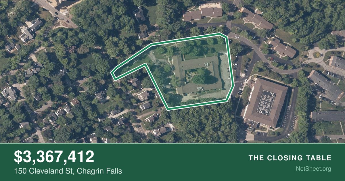 Aerial view of 150 Cleveland St, Chagrin Falls