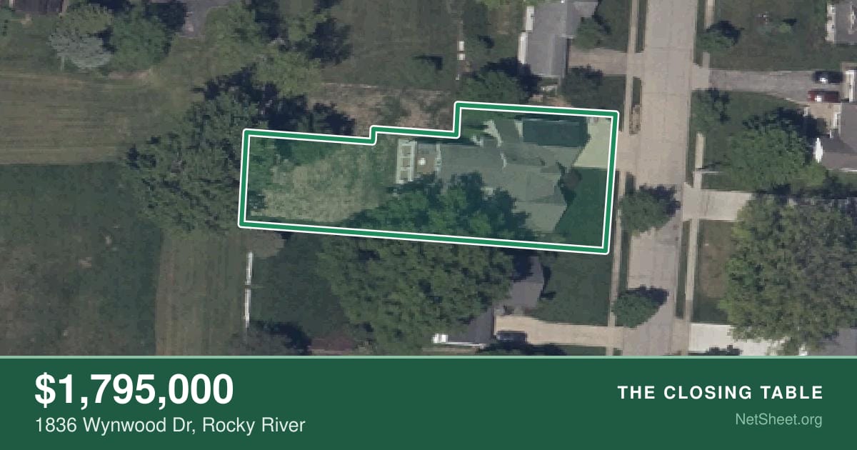 Aerial view of 1836 Wynwood Dr, Rocky River
