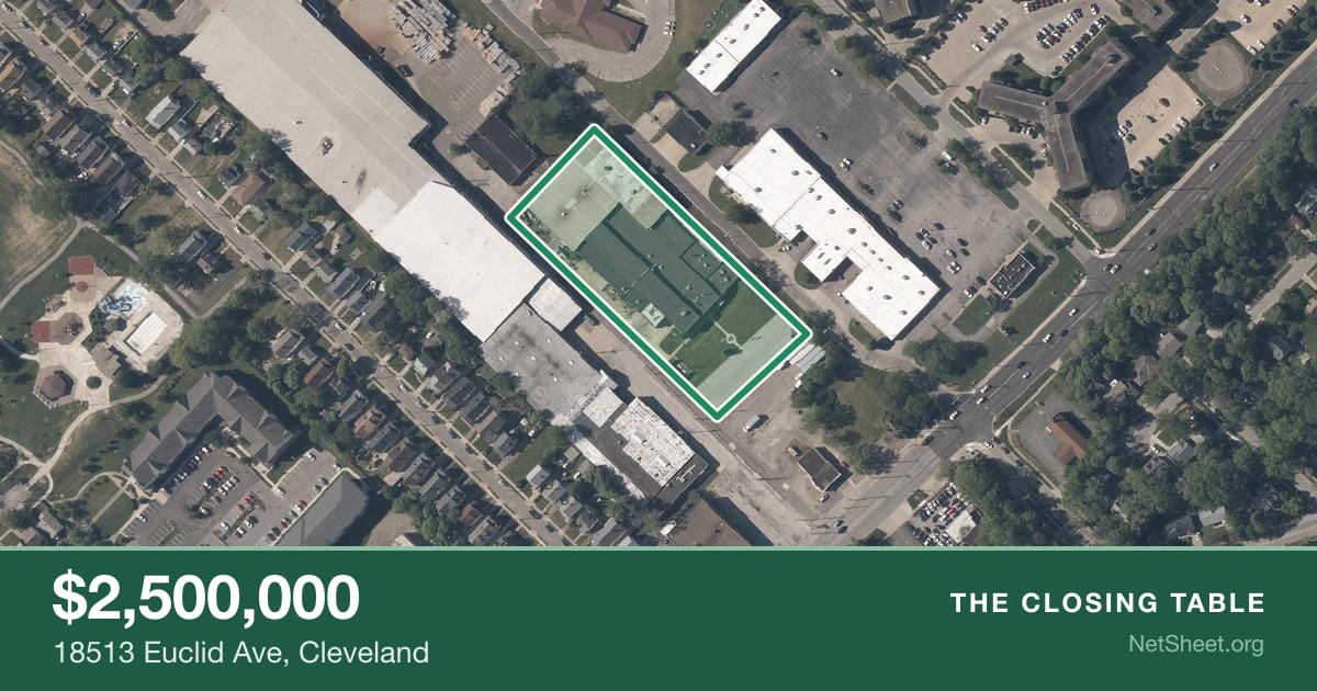 Aerial view of 18513 Euclid Ave, Cleveland
